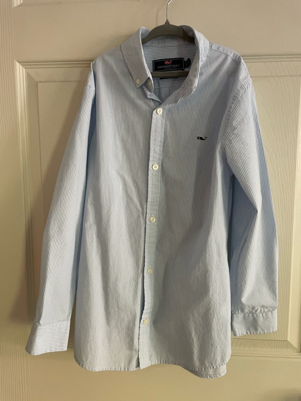 NWOT Boys Vineyard Vines Light Blue Striped Button-Down Shirt